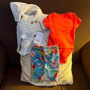 BRAND NEW Carter’s baby girl 3 piece outfit